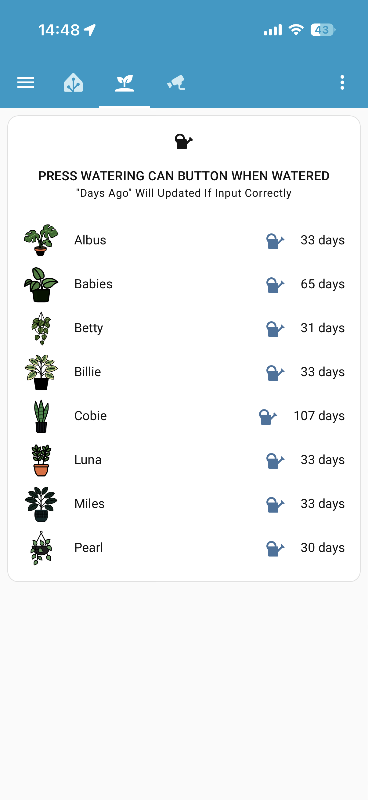 Plant Dashboard Mobile